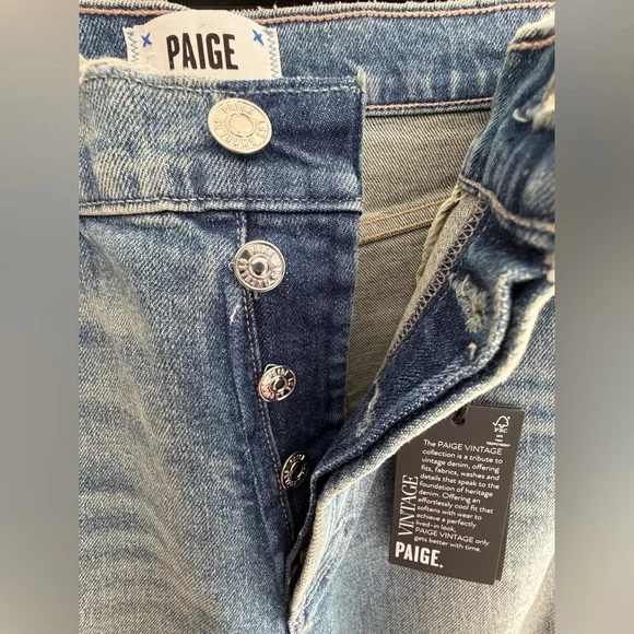 NWT. PAIGE SAWYER High Rise Straight Leg LightBlue Women's Jeans - Picture 7 of 12
